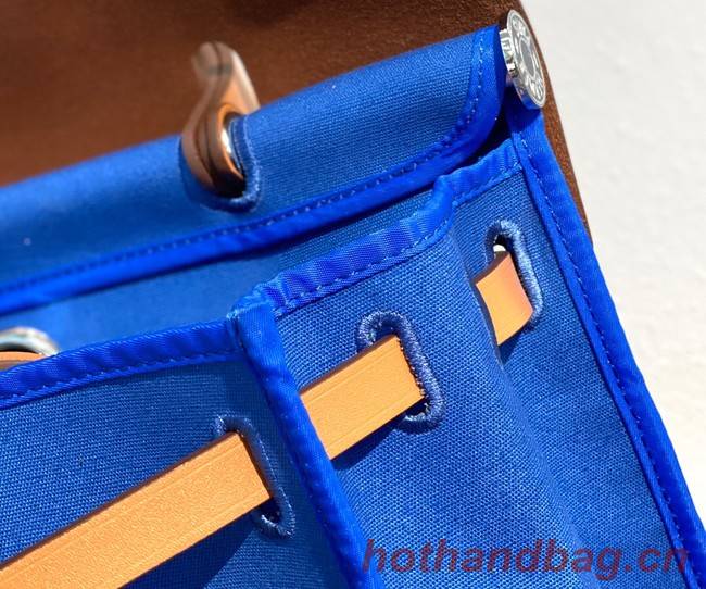 Hermes Herbag 31CM Original Canvas Leather & Calfskin 48887 blue&brown