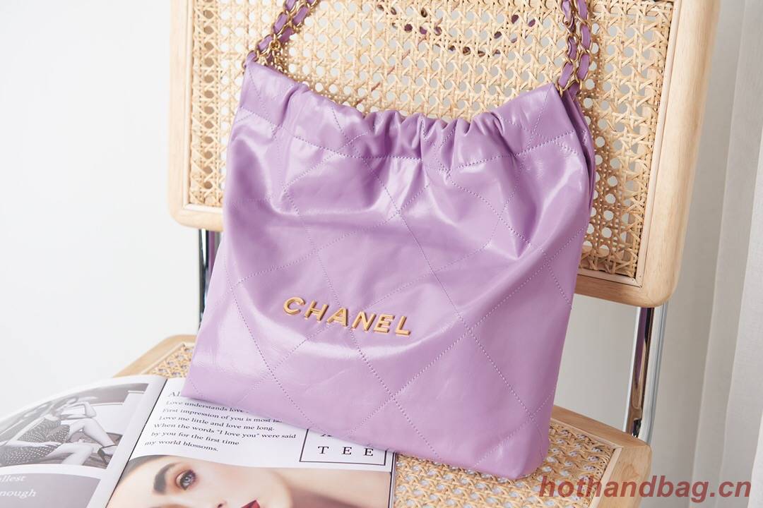 CHANEL 22 HANDBAG AS3260 Purple 