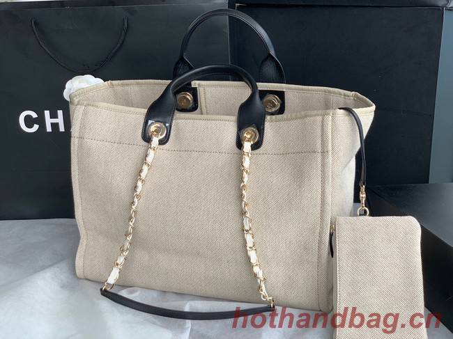 Chanel Canvas Tote Shopping Bag B66941 Beige