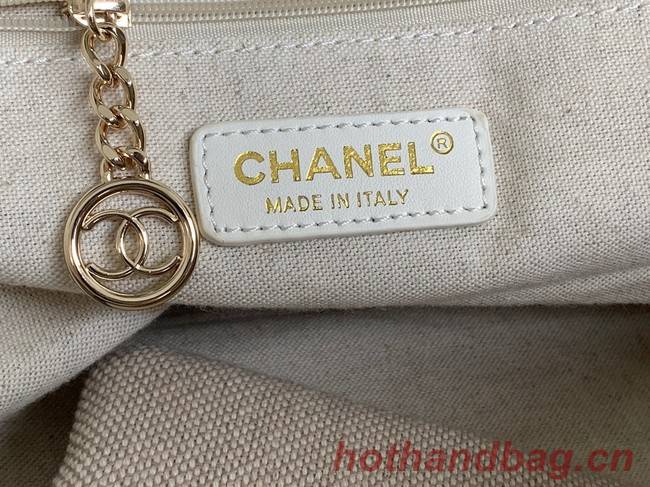 Chanel Canvas Tote Shopping Bag B66941 Beige&sky blue