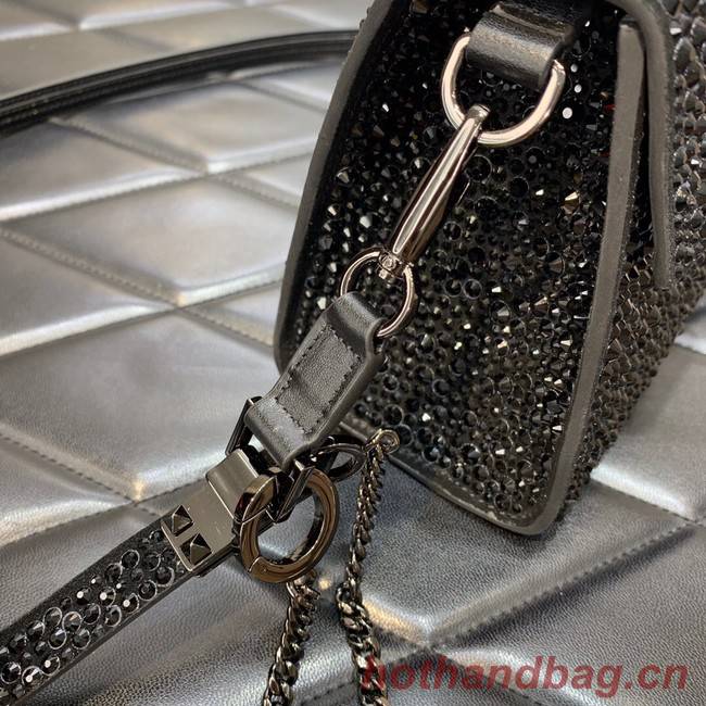 VALENTINO GARAVANI VSLING Shiny diamond Mini totebag XW2B0G9 Black