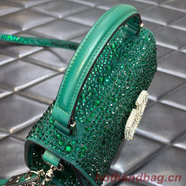 VALENTINO GARAVANI VSLING Shiny diamond Mini totebag XW2B0G9 green