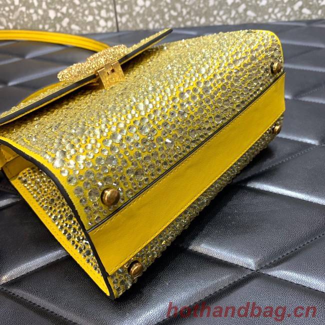 VALENTINO GARAVANI VSLING Shiny diamond Mini totebag XW2B0G9 yellow