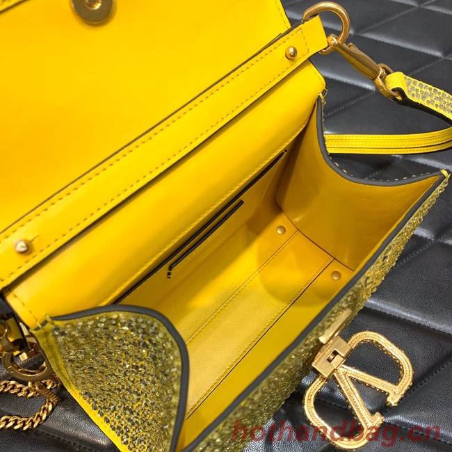 VALENTINO GARAVANI VSLING Shiny diamond Mini totebag XW2B0G9 yellow