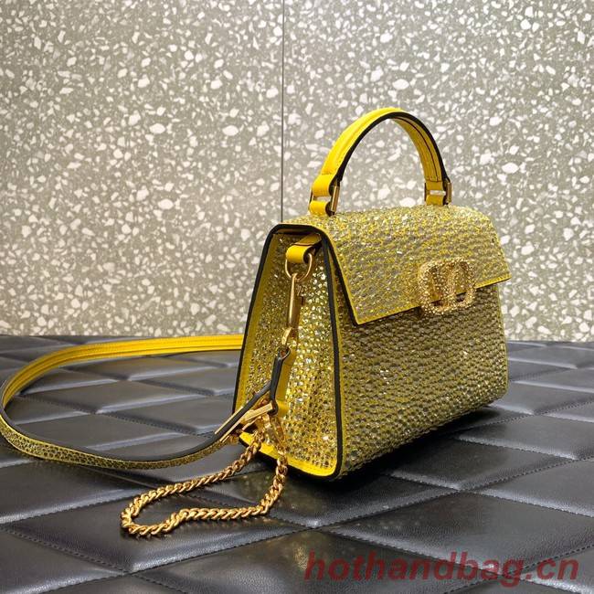 VALENTINO GARAVANI VSLING Shiny diamond Mini totebag XW2B0G9 yellow