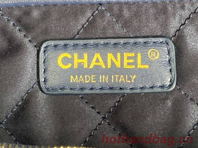 CHANEL 22 HANDBAG Denim AS3261 blue&gold