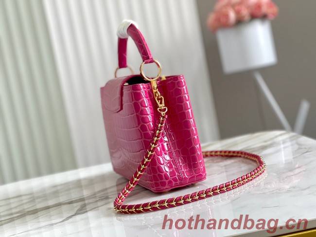 Louis Vuitton crocodile skin CAPUCINES BB M48865 rose