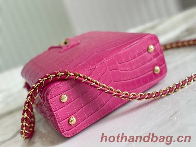 Louis Vuitton crocodile skin CAPUCINES MINI M81190 rose