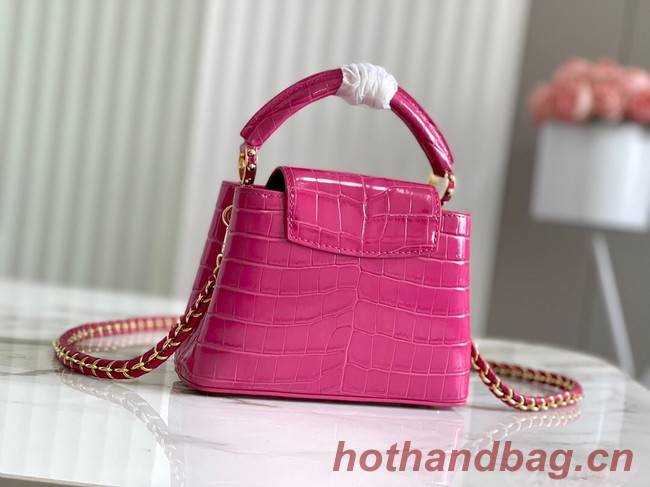 Louis Vuitton crocodile skin CAPUCINES MINI M81190 rose