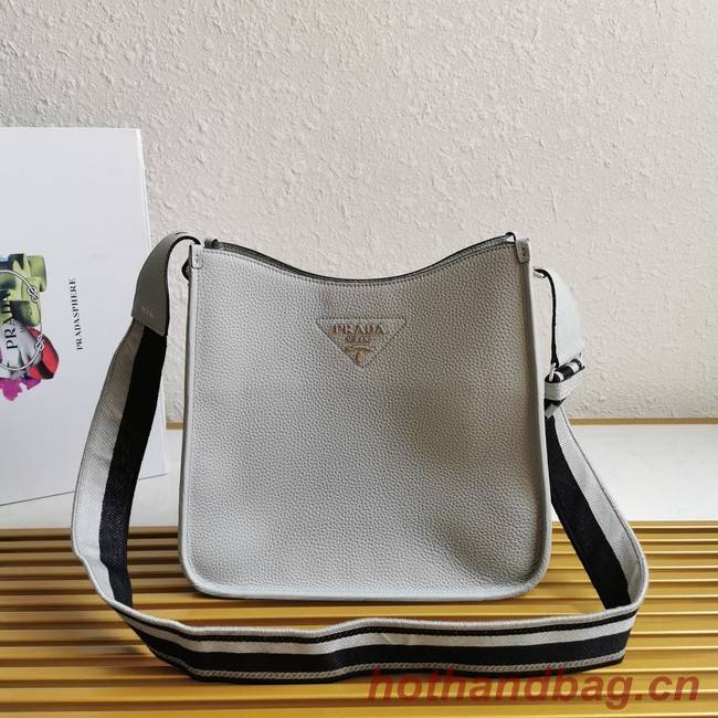 Prada Leather bag with shoulder strap 1BC073 gray