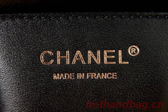 SMALL BOY CHANEL MESSENGER BAG Grained Calfskin & Gold-Tone Metal AS3350 black