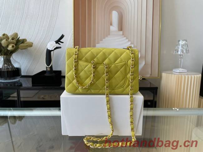 Chanel Classic Flap Bag Original Sheepskin Leather A1116 lemon&Gold-Tone Metal