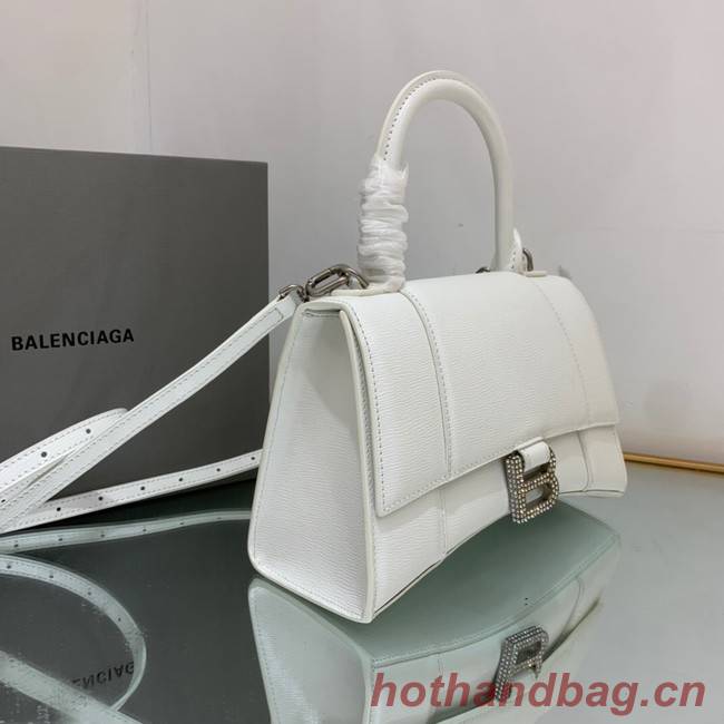 Balenciaga HOURGLASS SMALL TOP HANDLE BAG 592834 WHITE&Silver