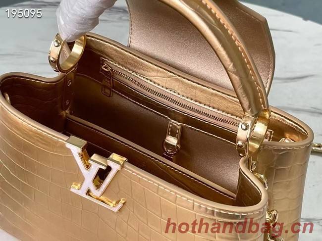 Louis Vuitton crocodile skin CAPUCINES BB M48865 gold