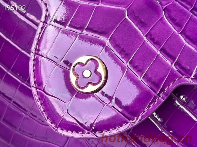 Louis Vuitton crocodile skin CAPUCINES BB M48865 purple