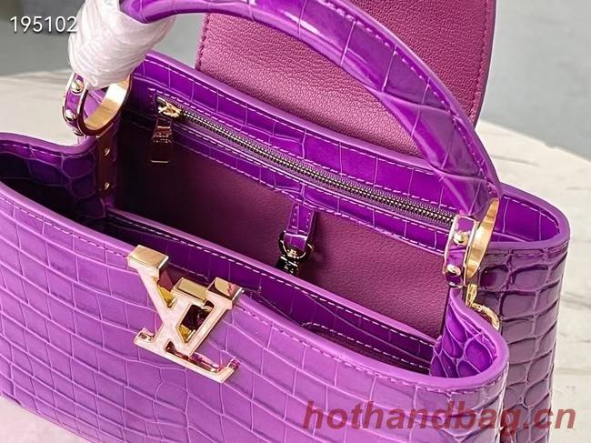 Louis Vuitton crocodile skin CAPUCINES BB M48865 purple