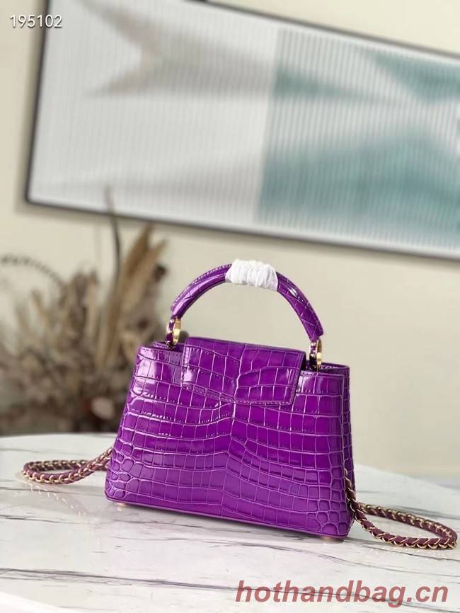 Louis Vuitton crocodile skin CAPUCINES BB M48865 purple