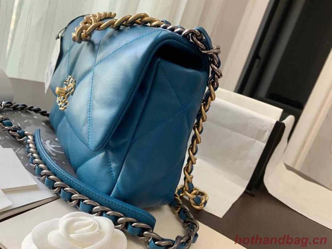 CHANEL Original Lambskin 19 Flap Bag AS1160 AS1161 Dark Blue