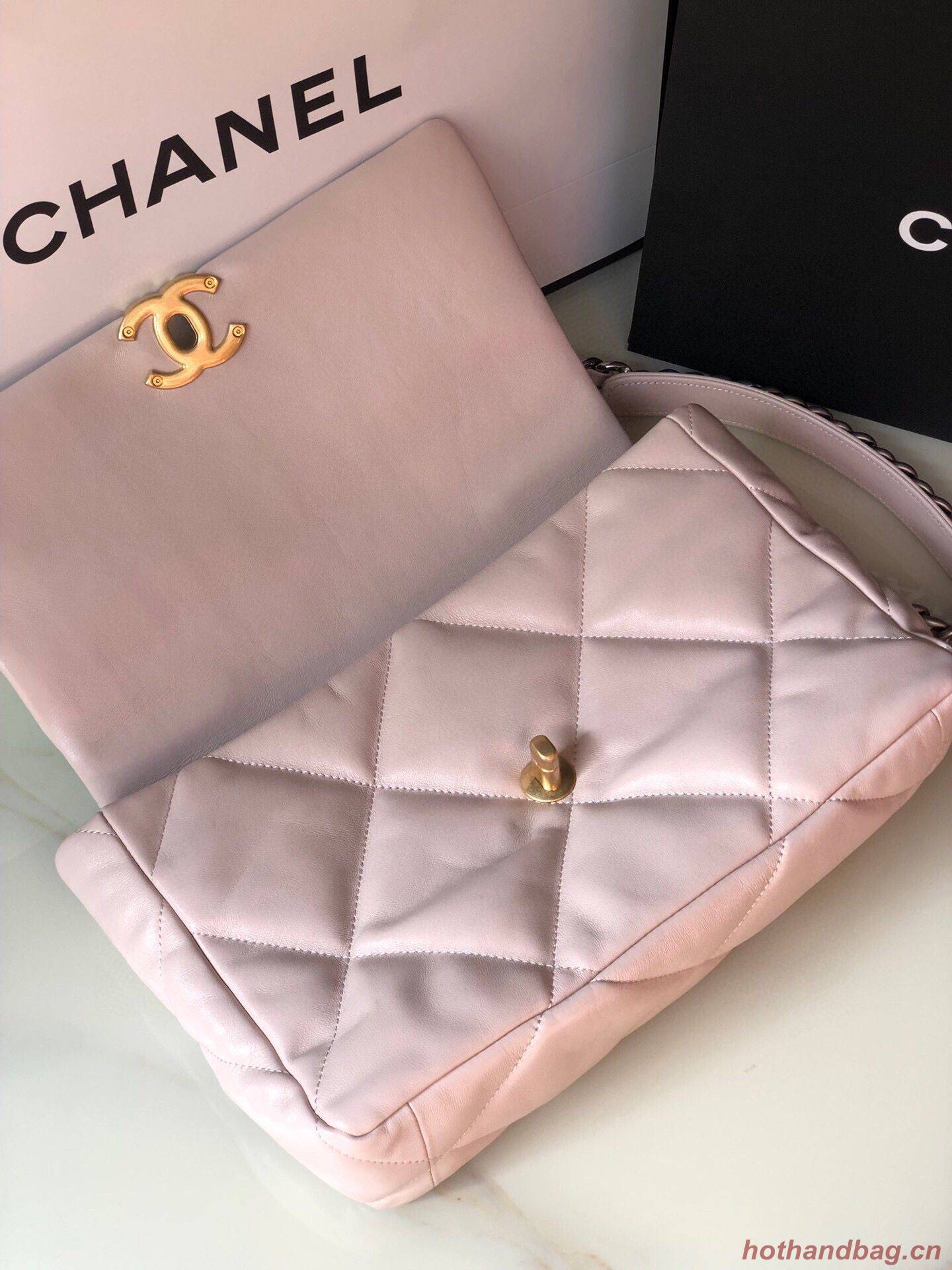 CHANEL Original Lambskin 19 Flap Bag AS1160 AS1161 light Pink