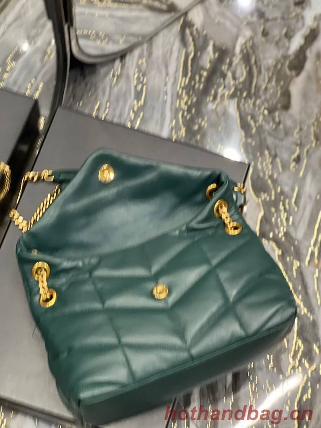 Yves Saint Laurent PUFFER SMALL CHAIN BAG IN QUILTED LAMBSKIN 5774761 blackish green