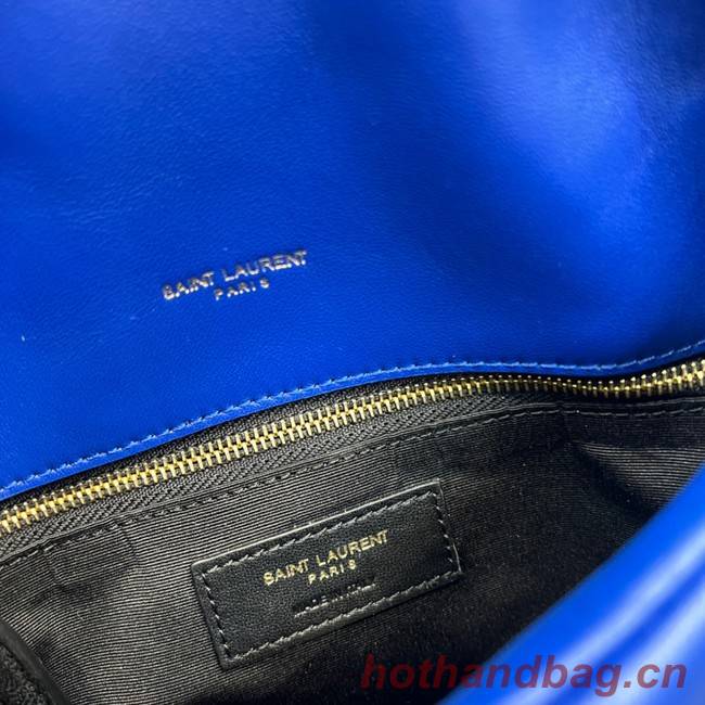 Yves Saint Laurent PUFFER SMALL CHAIN BAG IN QUILTED LAMBSKIN 620333 blue