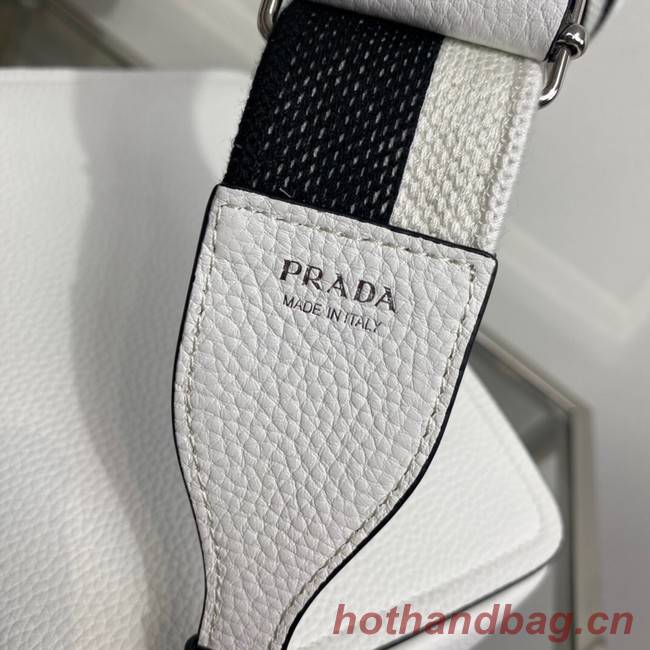 Prada Leather bag with shoulder strap 1BD314 white