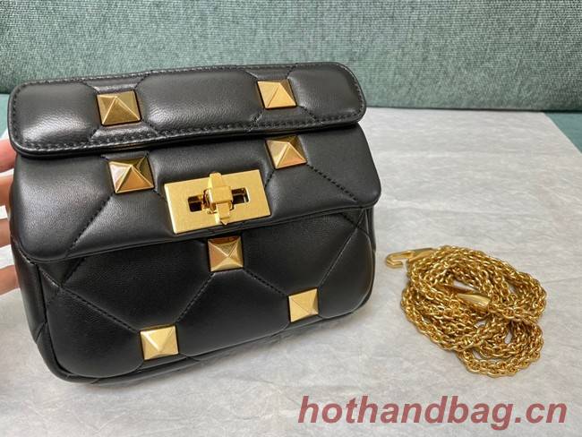 VALENTINO GARAVANI ROMAN STUD Small sheepskin bag 1W2B0L04 black