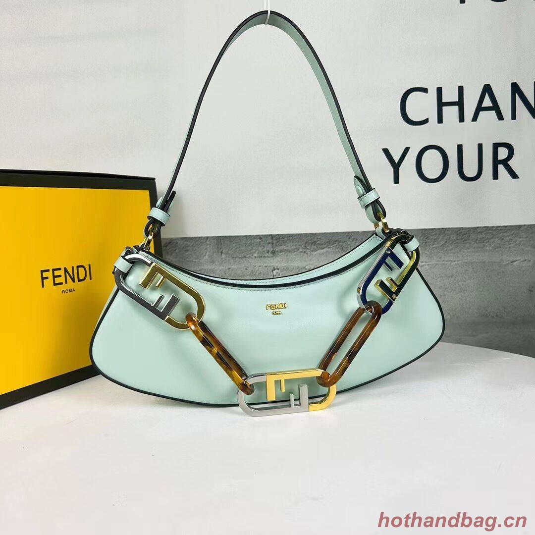 Fendi O Lock Swing Mint green leather pouch 8BS068A green