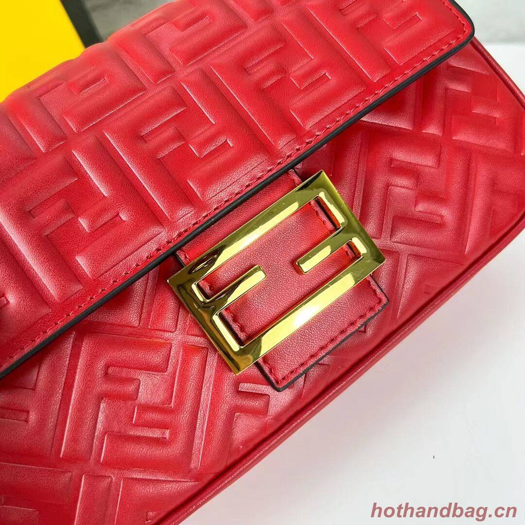 Fendi Baguette nappa leather bag F0881 red