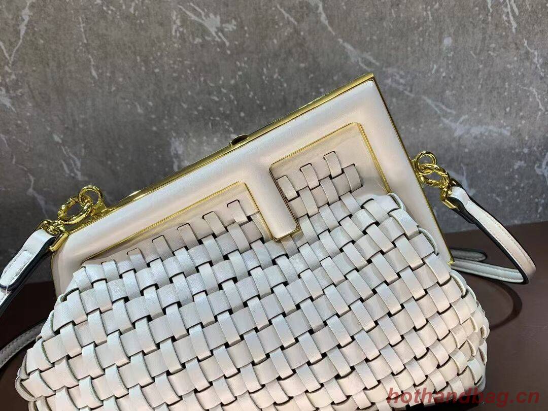 Fendi First Small leather interlace bag 8BP129A cream