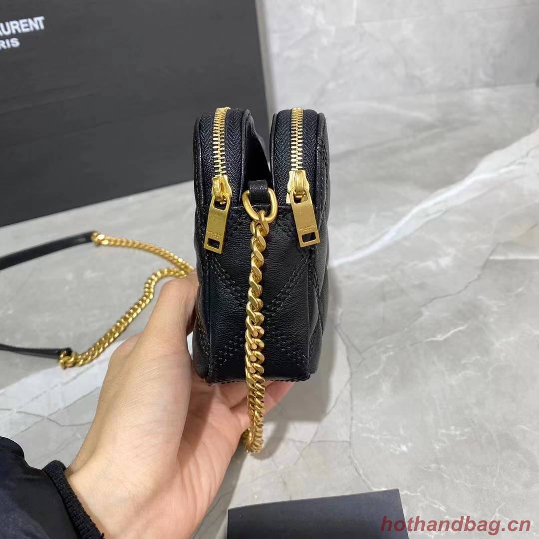 SAINT LAURENT MONOGRAM CHAIN WALLET IN LEATHER 655941 black