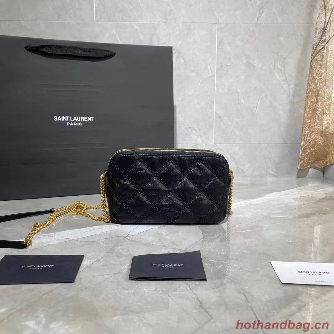 SAINT LAURENT MONOGRAM CHAIN WALLET IN LEATHER 655941 black