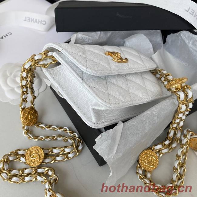 CHANEL CLUTCH WITH CHAIN AP2857 white