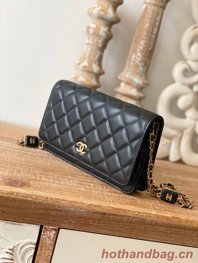 Chanel MINI FLAP BAG Lambskin & Gold-Tone Metal AS0950 black