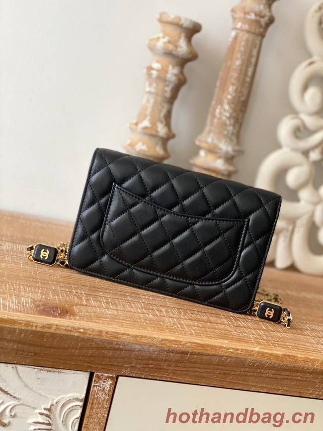 Chanel MINI FLAP BAG Lambskin & Gold-Tone Metal AS0950 black