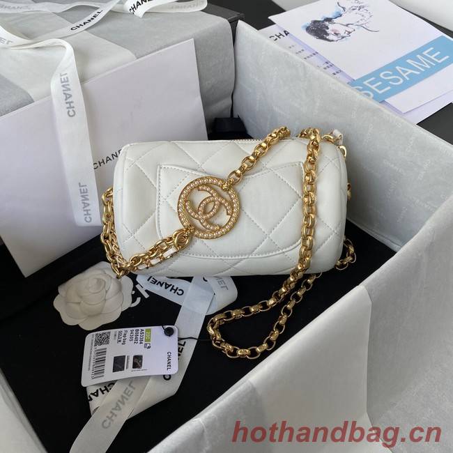 Chanel MINI BOWLING BAG AS3384 white