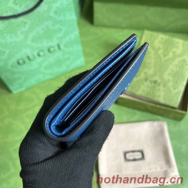 Gucci GG Marmont leather bi-fold wallet 428726 Royal blue