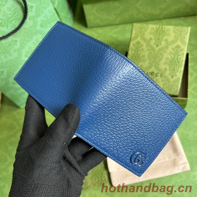 Gucci GG Marmont leather bi-fold wallet 428726 Royal blue