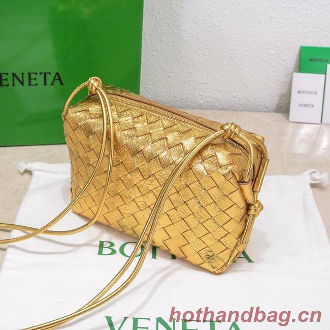 Bottega Veneta Small intrecciato leather cross-body bag 680255 gold