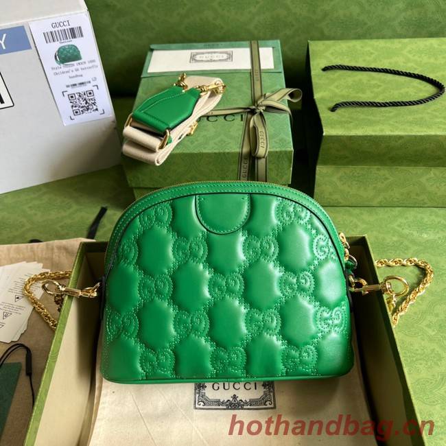 Gucci GG Matelasse leather shoulder bag 702229 Bright green