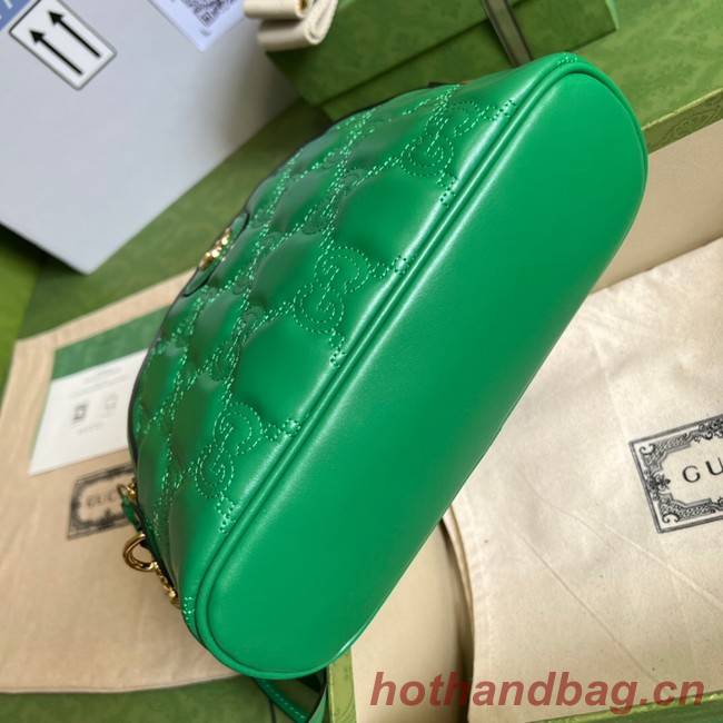 Gucci GG Matelasse leather shoulder bag 702229 Bright green