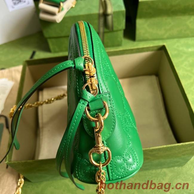 Gucci GG Matelasse leather shoulder bag 702229 Bright green