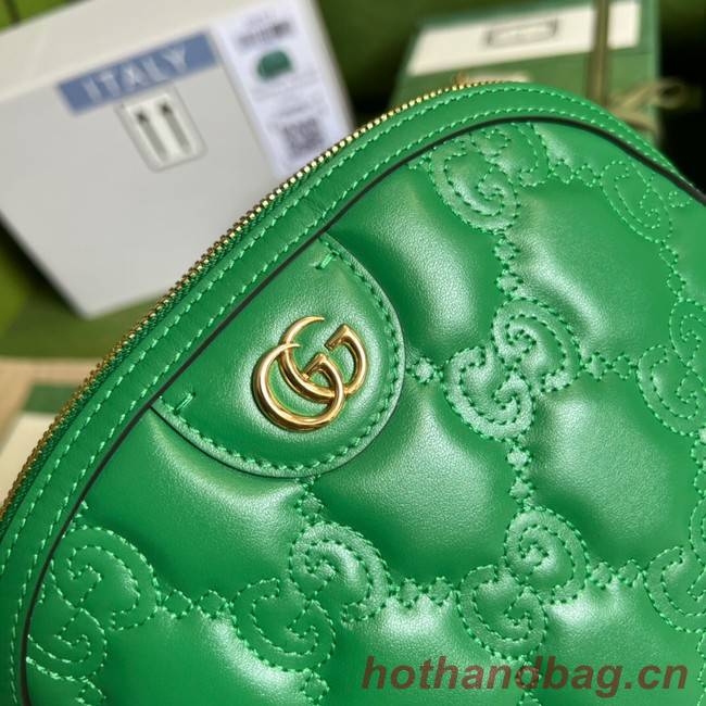 Gucci GG Matelasse leather shoulder bag 702229 Bright green