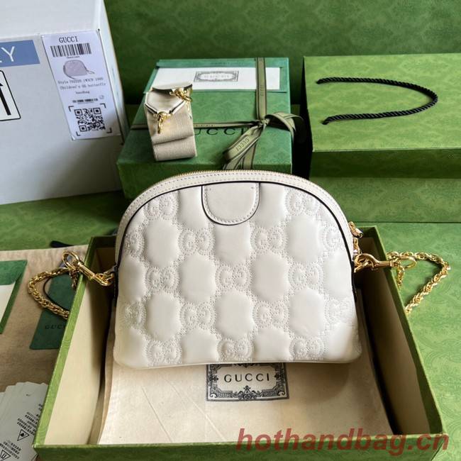 Gucci GG Matelasse leather shoulder bag 702229 white