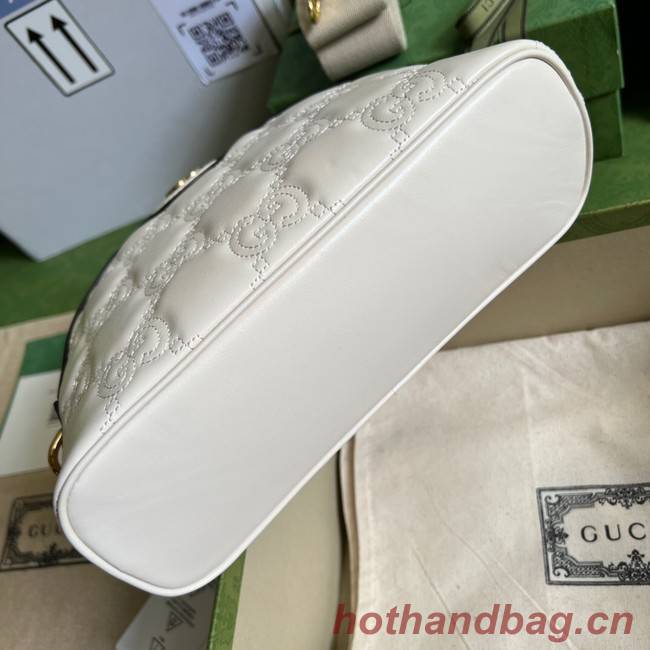 Gucci GG Matelasse leather shoulder bag 702229 white