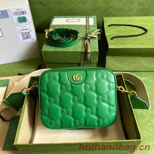 Gucci GG Matelasse leather shoulder bag 702234 Bright green