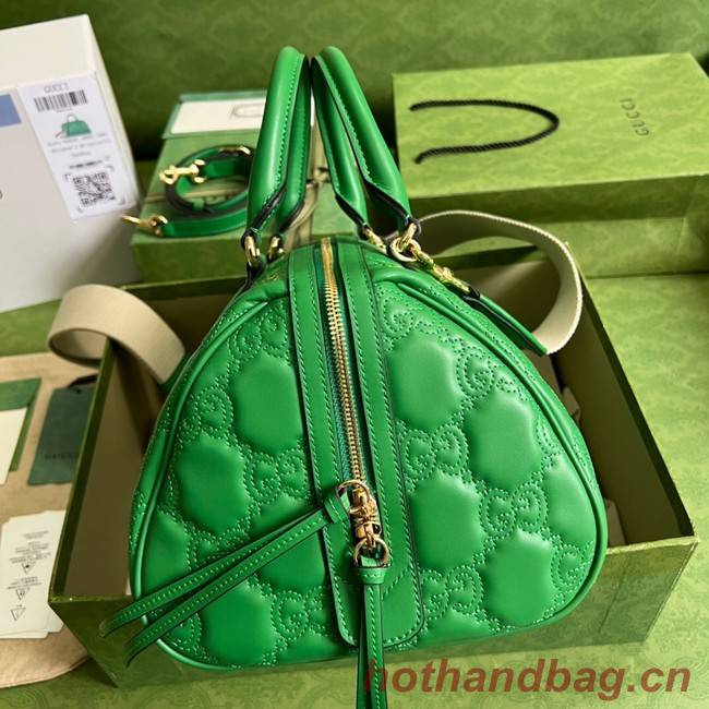 Gucci GG Matelasse leather top handle bag 702242 Bright green