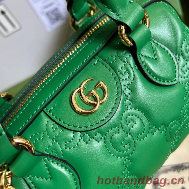 Gucci GG Matelasse leather top handle bag 702251 Bright green