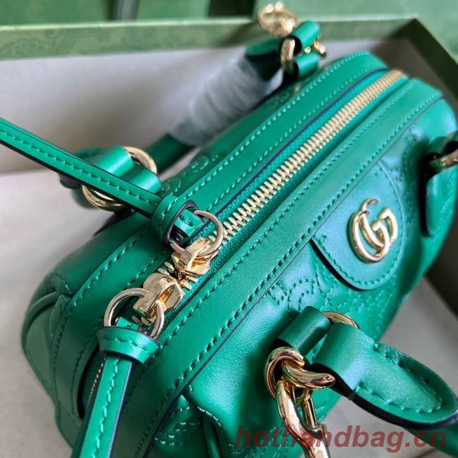 Gucci GG Matelasse leather top handle bag 702251 Bright green