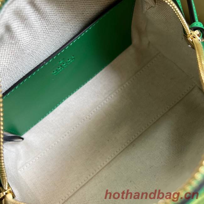 Gucci GG Matelasse leather top handle bag 702251 Bright green